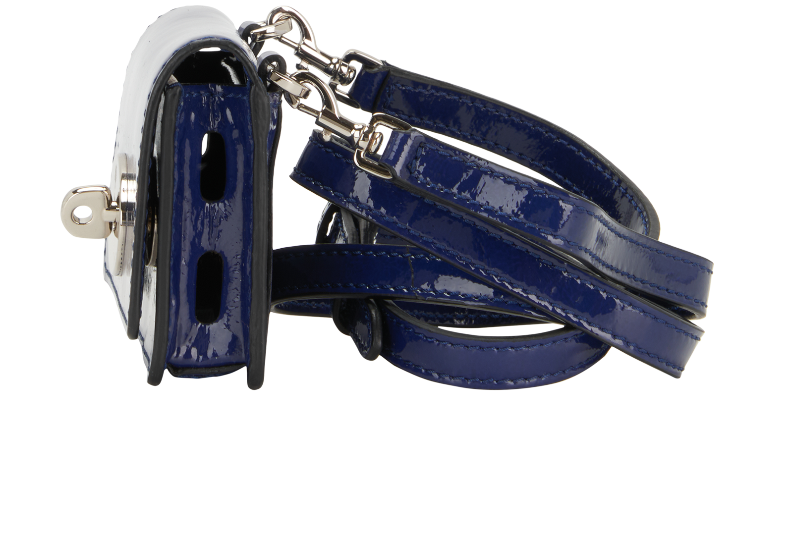 Mini Bayswater Messenger, &pound;150, Handbags, Blue, Patent Leather, Bottom view